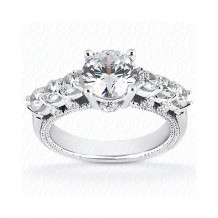 14k White Gold Diamond Semi-Mount Fancy Engagement Ring