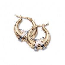 Carla 14K Two Tone Gold Small Criss Cross Hoop Earrings