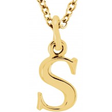 14K Yellow Lowercase Initial s 16 Necklace