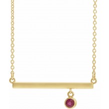 14K Yellow Ruby Bezel-Set 18 Bar Necklace