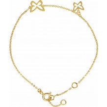 14K Yellow Butterfly Design 7 Bracelet