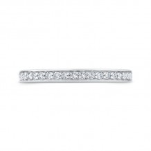 Shah Luxury 14K White Gold Round Diamond Wedding Band with Euro Shank