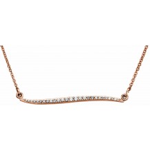 14K Rose 1/6 CTW Diamond Curvilinear Bar 17.5 Necklace