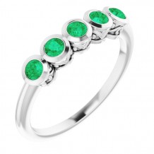 14K White Emerald Ring
