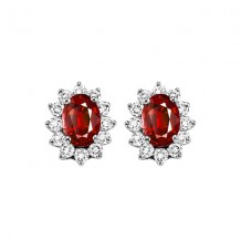 Gems One 14Kt White Gold Diamond (3/8Ctw) & Ruby (1 Ctw) Earring