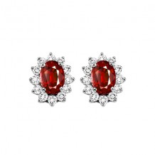 Gems One 14Kt White Gold Diamond (3/8Ctw) & Ruby (1 Ctw) Earring