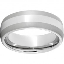 Serinium Domed Band with Laser Satin Edges