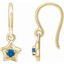 14K Yellow 3 mm Round December Youth Star Birthstone Earrings