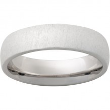 Serinium Domed Band with Cross-Satin Finish
