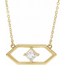 14K Yellow 1/4 CTW Diamond Geometric 18 Necklace