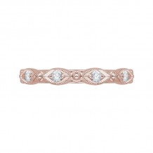 Shah Luxury 14K Rose Gold Round Diamond Eternity Wedding Band