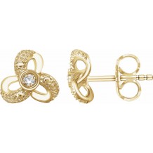 14K Yellow 1/6 CTW Diamond Knot Earrings