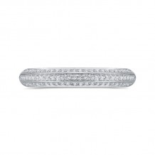 Shah Luxury 14K White Gold Three Row Diamond Wedding Band