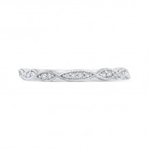 Shah Luxury 14K White Gold Round Diamond Infinity Wedding Band