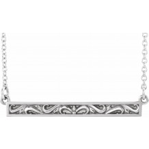 Platinum Sculptural-Inspired Bar 16-18 Necklace