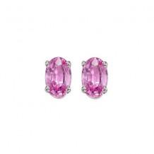 Gems One 14Kt White Gold Pink Sapphire (1 Ctw) Earring