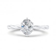 Shah Luxury 14K White Gold Solitaire Engagement Ring (Semi-Mount)