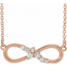 14K Rose 1/8 CTW Diamond Infinity-Inspired Bar 18 Necklace