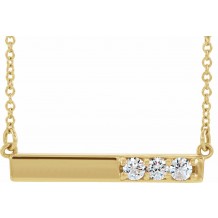 14K Yellow 1/5 CTW Diamond Bar 16-18 Necklace