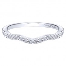 Gabriel & Co. 14k White Gold Contemporary Curved Wedding Band