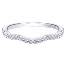 Gabriel & Co. 14k White Gold Contemporary Curved Wedding Band