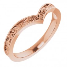 14K Rose Vintage-Inspired V Ring