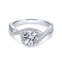 Gabriel & Co. 14k White Gold Contemporary Twisted Engagement Ring