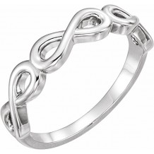14K White Stackable Infinity-Inspired Ring