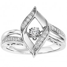 Sterling Silver 1/7ct Diamond Rhythm Of Love Ring