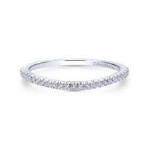 Gabriel & Co. 14k White Gold Contemporary Curved Wedding Band