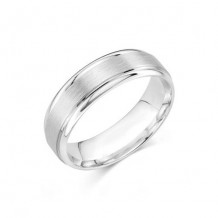 14K White Gold Comfort Feel Engraved Men's Wedding Band