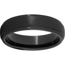 Black Diamond Ceramic Domed Grooved Edge Band with a Stone Finish