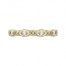 Shah Luxury 14K Yellow Gold Round Diamond Eternity Wedding Band