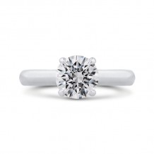 Shah Luxury 14K White Gold Round Diamond Engagement Ring (Semi-Mount)