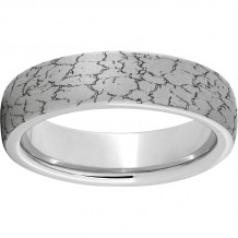Serinium Domed Band with Tectonic Laser Engraving