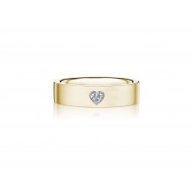 Henri Daussi 6mm Men's Wedding Band MBHS1 14k Gold Yellow 0.15 Ctw.