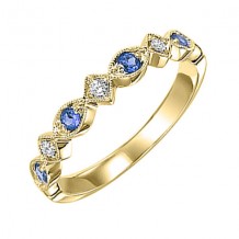 Gems One 10Kt Yellow Gold Diamond (1/20Ctw) & Sapphire (1/6 Ctw) Ring