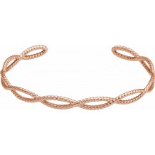 14K Rose Rope Cuff Bracelet