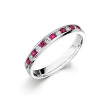 Camelot 14k White Gold Diamond and Ruby Vivid Wedding Band