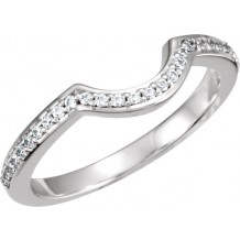 14K White 1/5 CTW Diamond Band for 5.2 mm Round Engagement Ring