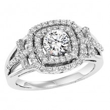 14k White Gold 1/2ct Diamond  Semi Mount Engagement Ring