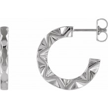 Platinum Geometric Hoop Earrings