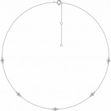 14K White 1/6 CTW Diamond 5-Station 18 Necklace