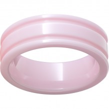 Pink Diamond CeramicFlat Ring with Rounded Edges