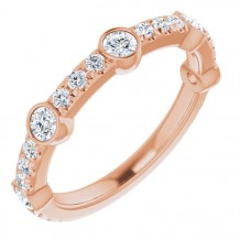 14K Rose 3/4 CTW Diamond Anniversary Band