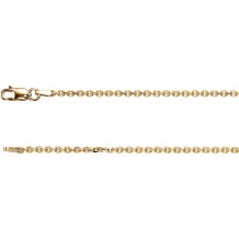 14K Yellow 1.75 mm Solid Diamond-Cut Cable 7 Chain