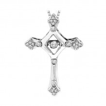 Gems One 14KT White Gold & Diamond Rhythm Of Love Neckwear Pendant  - 1/10 ctw