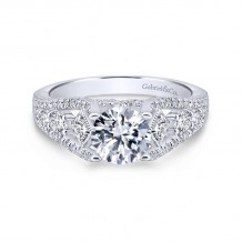 Gabriel & Co. 14k White Gold Entwined Straight Engagement Ring