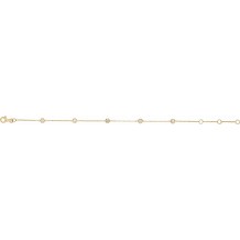 14K Yellow 1/4 CTW Diamond Bezel-Set 5-Station Bracelet