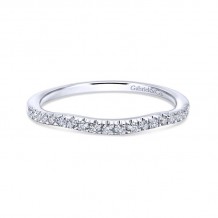 Gabriel & Co. 14k White Gold Contemporary Curved Wedding Band